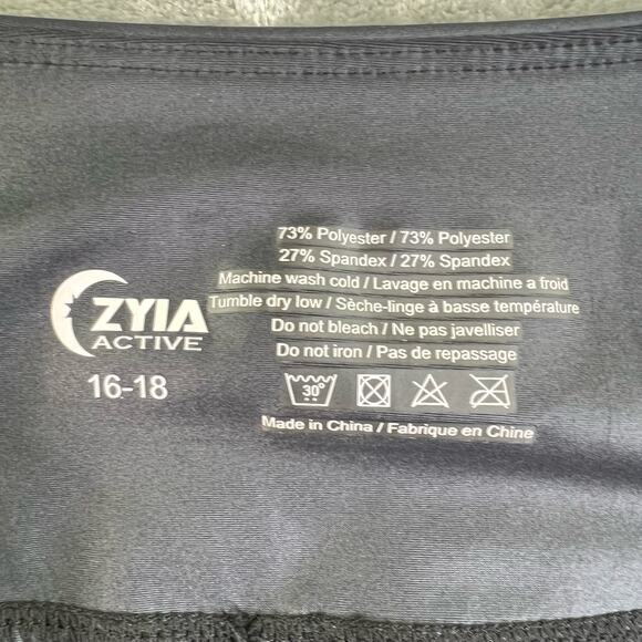 Zyia Active High Waisted Cropped Leggings Womens Size 16-18 Black - Picture 6 of 11